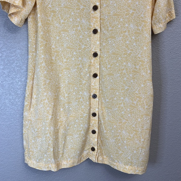 Salty Crew Seafarer Floral Button Up Dress Dusty Gold Small - Picture 4 of 10